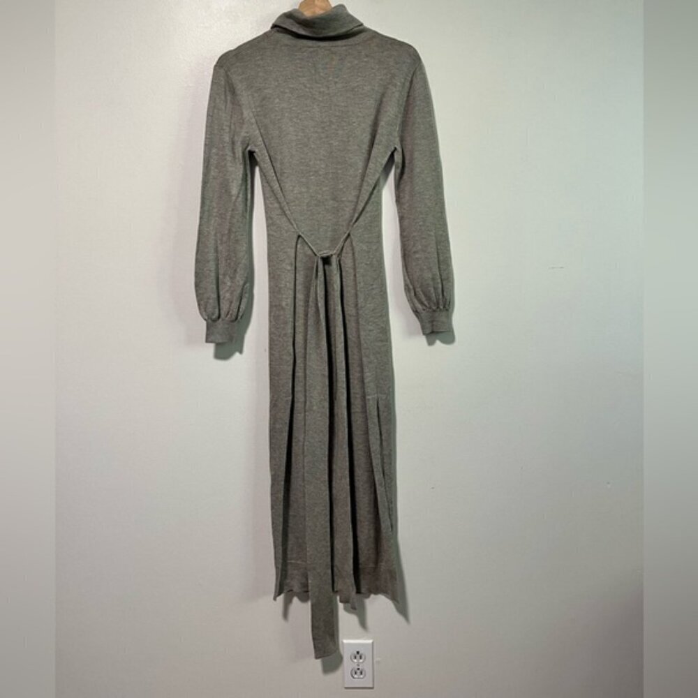 The Group Babaton XS Grey Knit Midi Dress with Tie Back - Picture 11 of 13